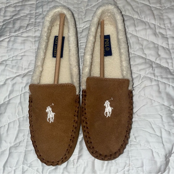 NWT POLO Ralph Lauren’s moccasin slippers women’s size 8 - Picture 2 of 6